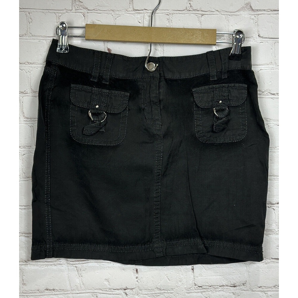White House Black Market cotton rayon black skirt, sz 2